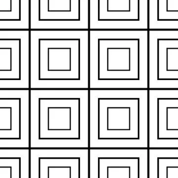 Vector seamless geometric pattern. Monochrome squared repeatable background Illustrazione stock