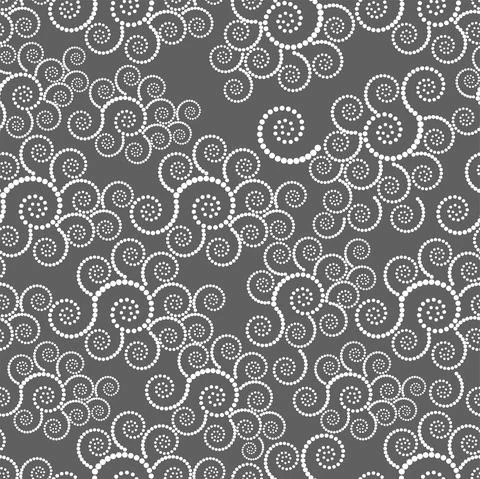 Vector. Seamless geometric pattern. Monochrome dots in the form of a spiral. Stock Illustration