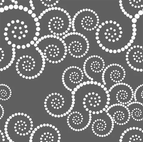 Vector. Seamless geometric pattern. Monochrome dots in the form of a spiral. Stock Illustration