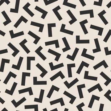 Vector seamless geometric pattern - monochrome repeatable abstract background Иллюстрация
