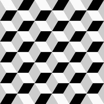 Vector seamless geometric pattern. Monochrome cubes repeatable background 库存插图