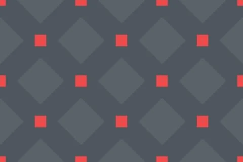 Vector seamless geometric pattern. Shaped grey and red squares, black backgro Illustrazione stock