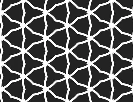 Vector seamless geometric pattern. Shaped white barbed wires and triangles, b 스톡 일러스트