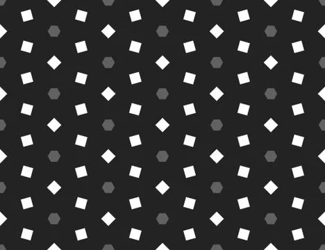 Vector seamless geometric pattern. Shaped grey hexagons and white square, bla Stock Illustration