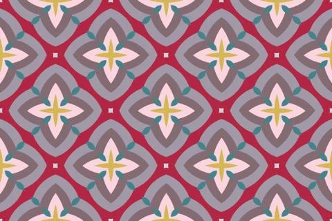 Vector seamless geometric pattern. Shaped rounded turquoise diamonds and ligh Illustrazione stock