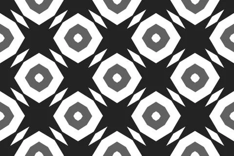 Vector seamless geometric pattern. Shaped white and grey octagonals, white di Stock Illustration