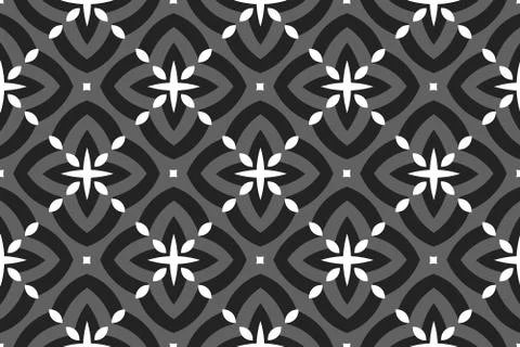 Vector seamless geometric pattern. Shaped rounded white, grey and black diamo イラスト素材