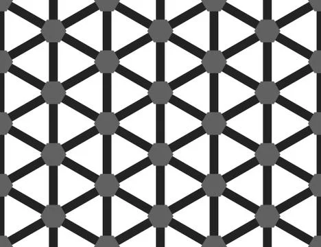 Vector seamless geometric pattern. Shaped grey hexagons and black lines, whit Stock Illustration