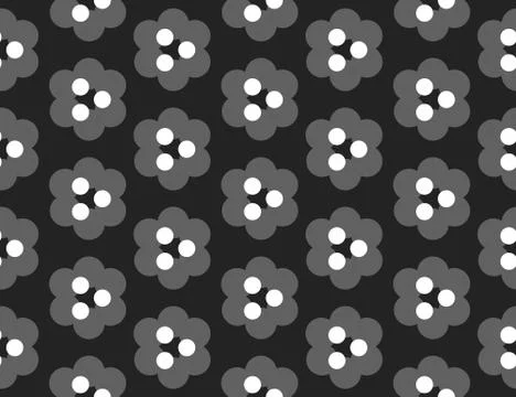 Vector seamless geometric pattern. Shaped grey and white circles, triangles,  스톡 일러스트
