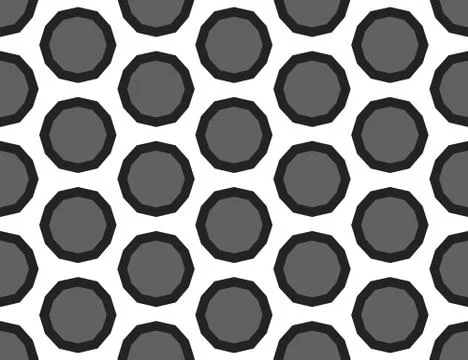 Vector seamless geometric pattern. Shaped grey and black circles, bubbles, wh 스톡 일러스트