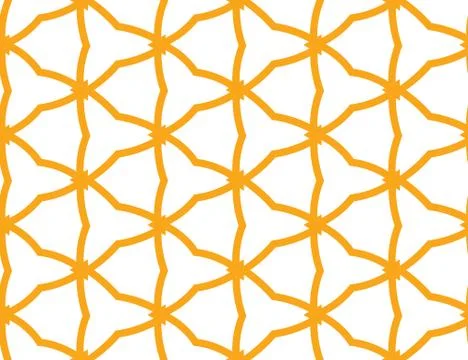 Vector seamless geometric pattern. Shaped orange barbed wires and triangles,  Stock Illustration