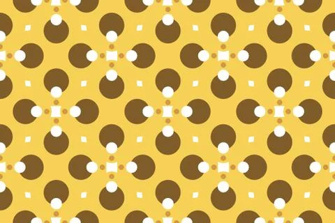 Vector seamless geometric pattern. Shaped circles, squares and diamonds in wh Stock Illustration