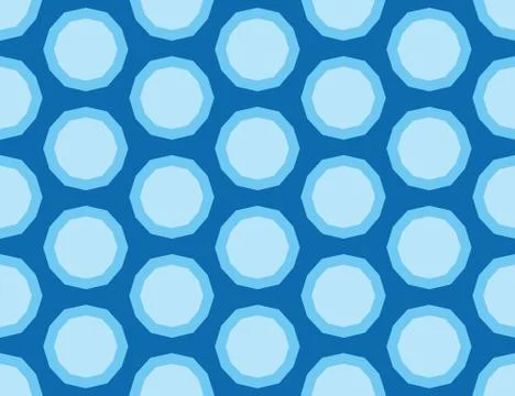Vector seamless geometric pattern. Shaped light blue circles, bubbles, dark b Illustrazione stock