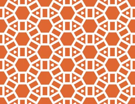 Vector seamless geometric pattern. Shaped white hexagons, triangles and recta イラスト素材