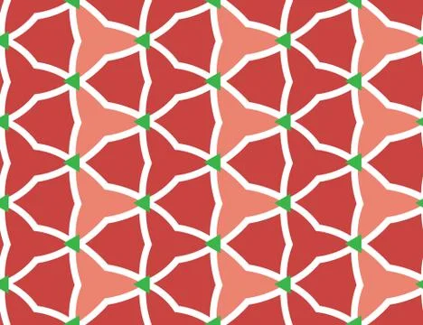 Vector seamless geometric pattern. Shaped white and green barbed wires, trian Stock Illustration