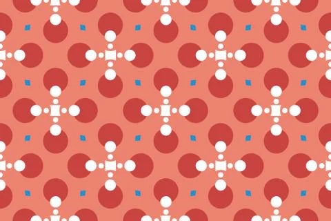 Vector seamless geometric pattern. Shaped circles, squares and diamonds in wh Illustrazione stock