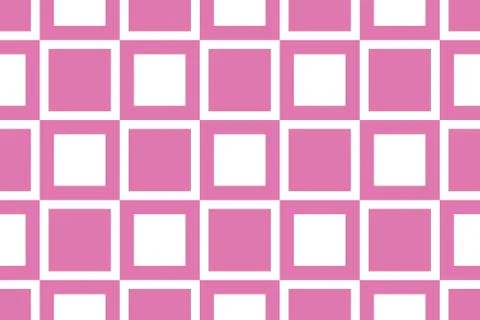 Vector seamless geometric pattern. Shaped squares in pink, white colors. Stock-Illustration