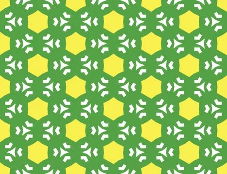 Vector seamless geometric pattern. Shaped yellow hexagons, white lines and tr イラスト素材