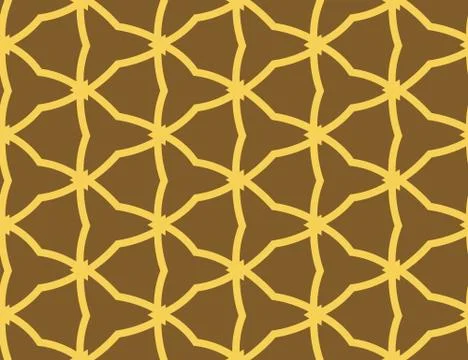 Vector seamless geometric pattern. Shaped yellow wires and triangles, brown b Illustrazione stock