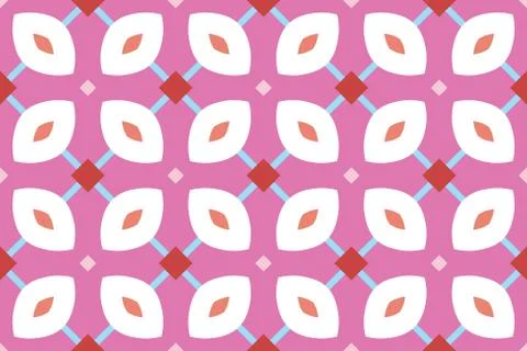 Vector seamless geometric pattern. Shaped squares, lines and rounded diamonds 스톡 일러스트