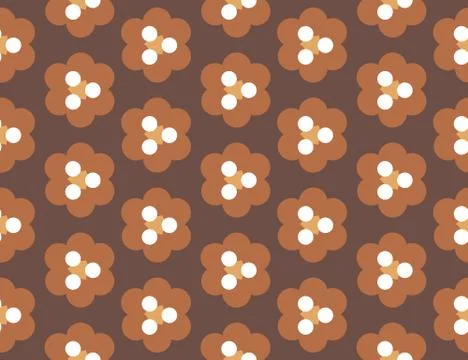 Vector seamless geometric pattern. Shaped white and brown circles, triangles, イラスト素材
