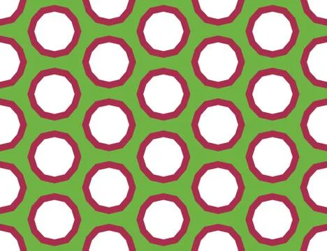 Vector seamless geometric pattern. Shaped white and red circles, bubbles, gre Illustrazione stock