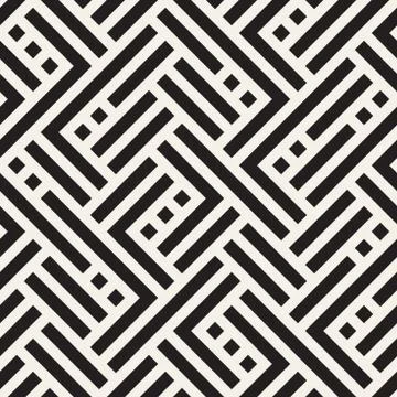 Vector seamless geometric pattern. Simple abstract lines lattice. Repeating Stock Illustration