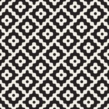 Vector seamless geometric pattern. Simple abstract lines lattice. Repeating 스톡 일러스트