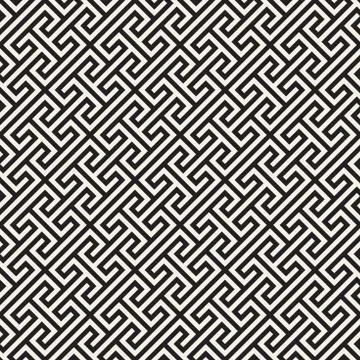 Vector seamless geometric pattern. Simple abstract lines lattice. Repeating Stock Illustration