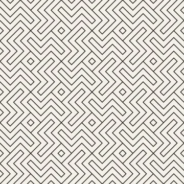 Vector seamless geometric pattern. Simple abstract lines lattice. Repeating Illustrazione stock