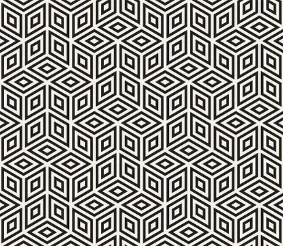 Vector seamless geometric pattern. Simple abstract lines lattice. Repeating Stock Illustration