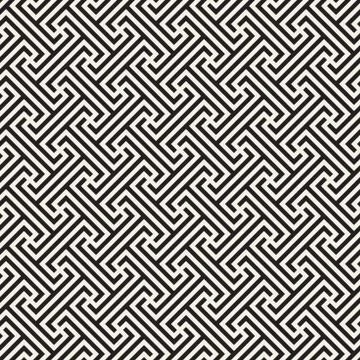 Vector seamless geometric pattern. Simple abstract lines lattice. Repeating Stock Illustration