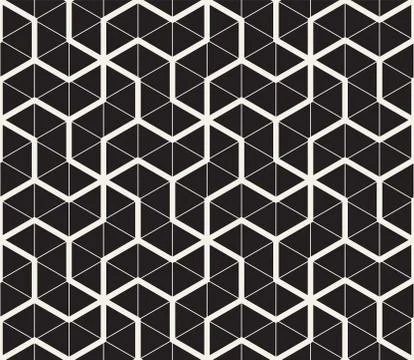 Vector seamless geometric pattern. Simple abstract lines lattice. Repeating イラスト素材