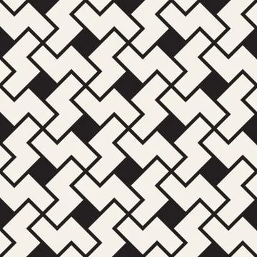 Vector seamless geometric pattern. Simple abstract lines lattice. Repeating Stock Illustration