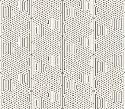 Vector seamless geometric pattern. Simple abstract lines lattice. Repeating Stock Illustration