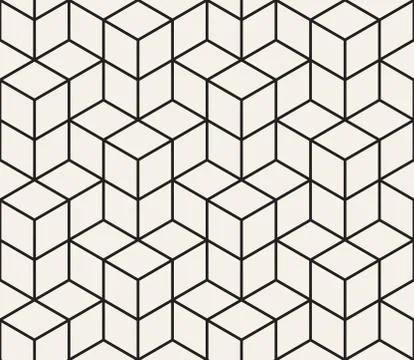 Vector seamless geometric pattern. Simple abstract lines lattice. Repeating 스톡 일러스트