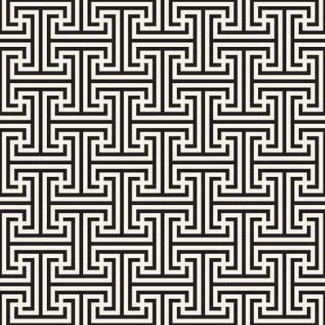 Vector seamless geometric pattern. Simple abstract lines lattice. Repeating Stock Illustration