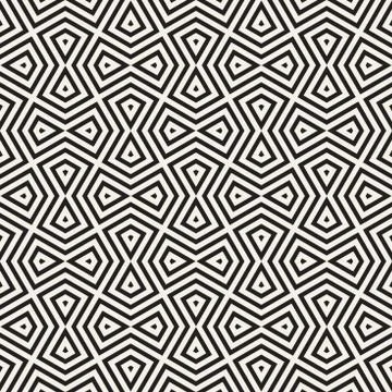 Vector seamless geometric pattern. Simple abstract lines lattice. Repeating Stock Illustration