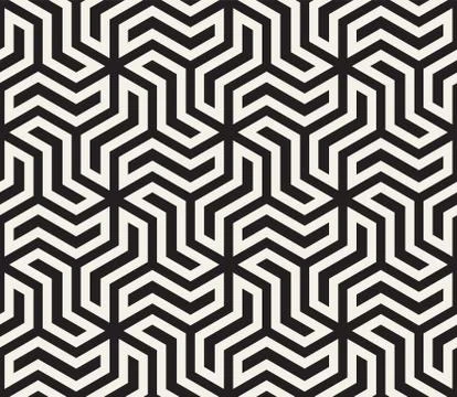 Vector seamless geometric pattern. Simple abstract lines lattice. Repeating Illustrazione stock