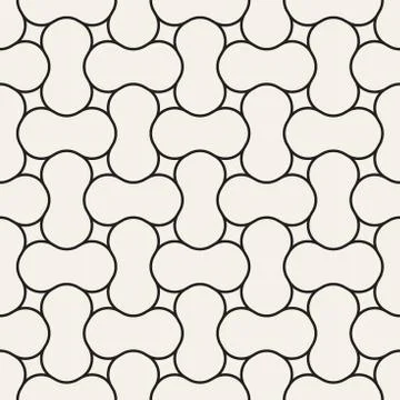 Vector seamless geometric pattern. Simple abstract lines lattice. Repeating Stock Illustration