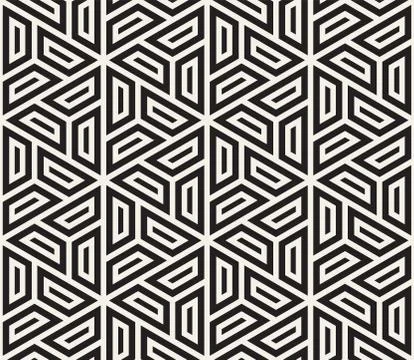 Vector seamless geometric pattern. Simple abstract lines lattice. Repeating Stock Illustration