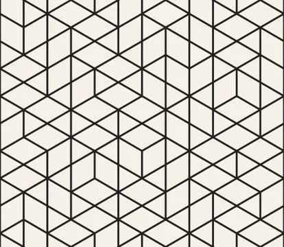 Vector seamless geometric pattern. Simple abstract lines lattice. Repeating Stock Illustration