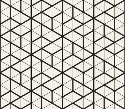 Vector seamless geometric pattern. Simple abstract lines lattice. Repeating Stockillustratie