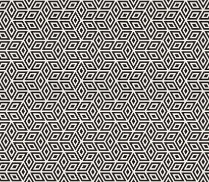 Vector seamless geometric pattern. Simple abstract lines lattice. Repeating Stock Illustration