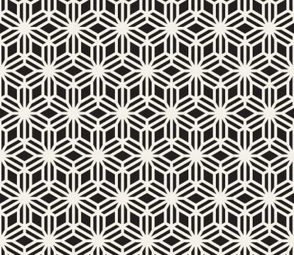 Vector seamless geometric pattern. Simple abstract lines lattice. Repeating Stock Illustration