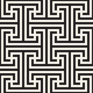 Vector seamless geometric pattern. Simple abstract lines lattice. Repeating Stock Illustration