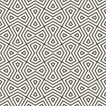 Vector seamless geometric pattern. Simple abstract lines lattice. Repeating Stock Illustration