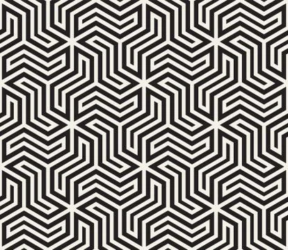 Vector seamless geometric pattern. Simple abstract lines lattice. Repeating Stock Illustration