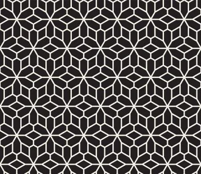 Vector seamless geometric pattern. Simple abstract lines lattice. Repeating Stock Illustration