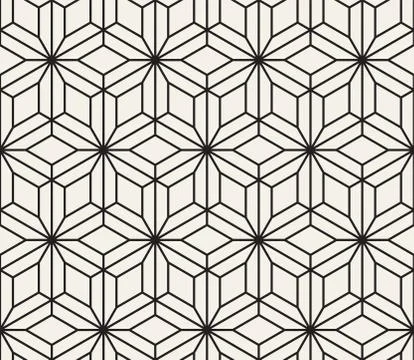 Vector seamless geometric pattern. Simple abstract lines lattice. Repeating イラスト素材